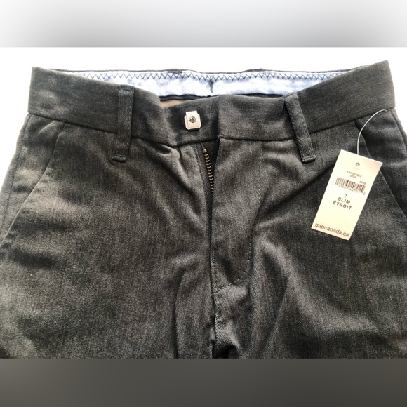 Gap Kids Slim Fit Grey Uniform Pants - Picture 3 of 7